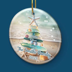 Home In Every Wave Sea Glass - Personalized Ornament - Christmas Gift For Family
