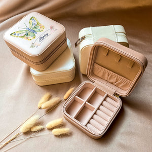Butterfly Jewelry Box For Mom, Personalized Jewelry Organizer, Custom Jewelry Case with Name, Mothers Day Gift, Ring and Earring Holder