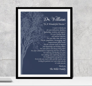 Doctor Gift, A Wonderful Doctor Poem A Truly Great Doctor Appreciation Gift Doctor Thank You Doctor Doctors Day Physician Gratitude Medical