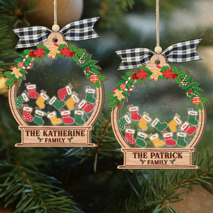 Christmas Stockings Family - Personalized 4D Shaker Ornament - Christmas Gift For Family