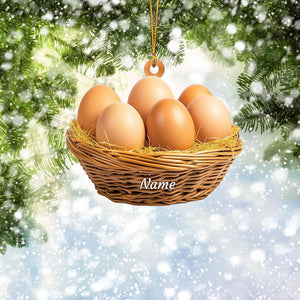 Personalized Egg Basket Christmas Ornament, Eggs Christmas Ornament, Cooking Ornament, Kitchen Ornament, Chef Ornament Gift