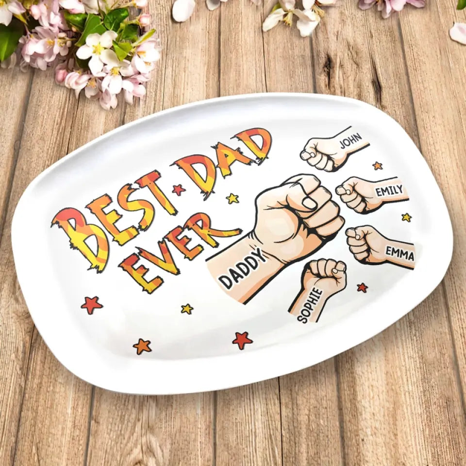 Best Papa Ever - Personalized Platter - Gift For Dad, Grandpa, Father's Day