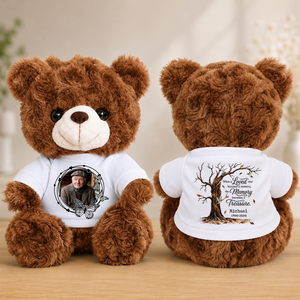 Memorial Tree Butterflies Cardinals Teddy Bear - Memorial Gift - Personalized Plush Bear