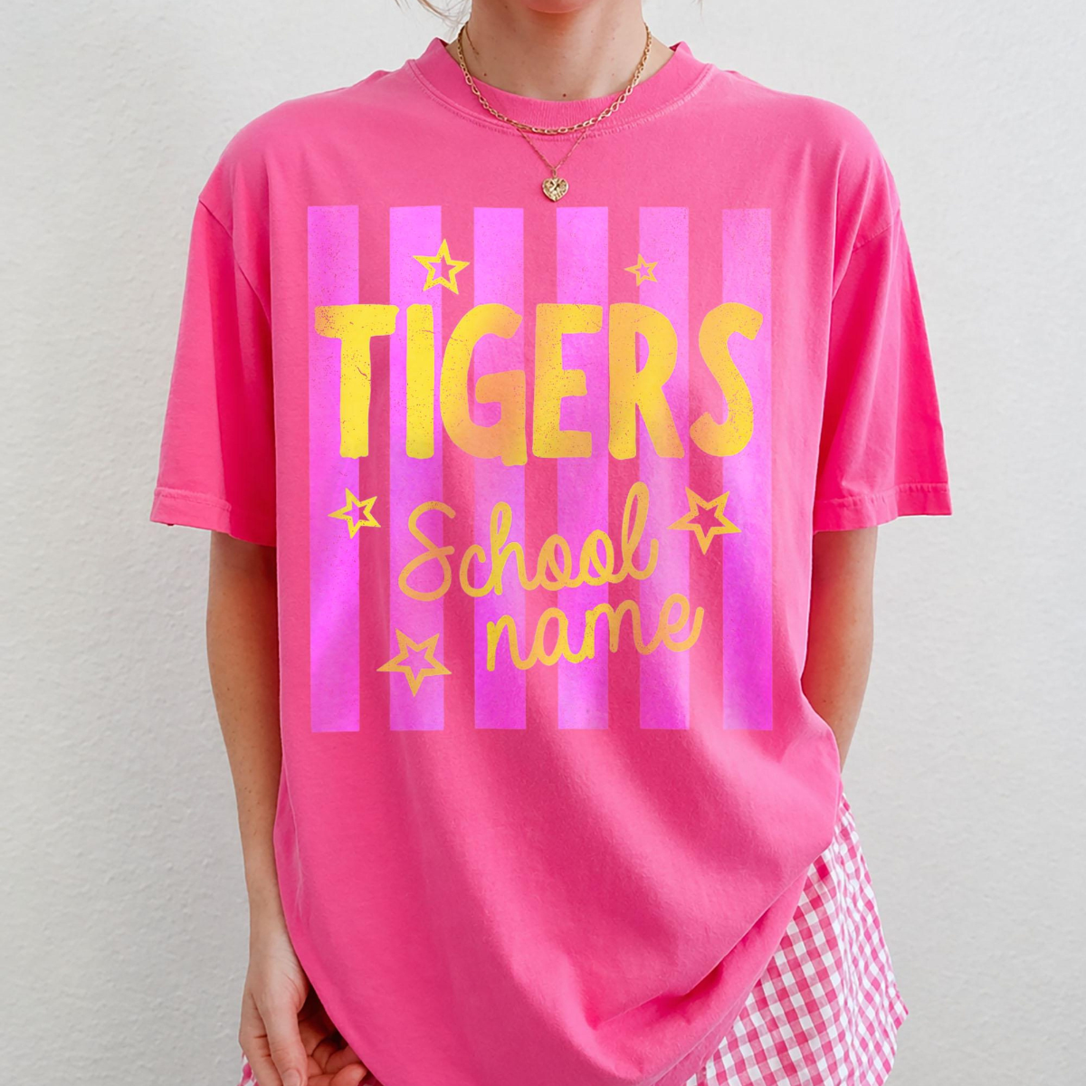 Custom Mascot Striped Shirt, School Spirit Shirt, Vintage Shirt, Checkered Leopard, Floral Preppy Letters, Back To School Shirt, Test Day