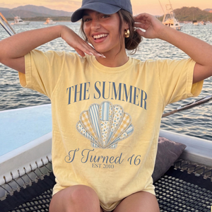 The Summer I Turned 16 Shirt, 16th Birthday Shirt, Faux Patchwork Beach Birthday Shirt, 16th Birthday Gift for Girl