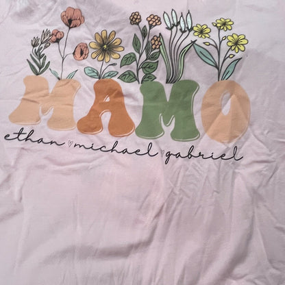 Custom Grandma Shirt With Grandkids Names, Personalized Grandma Wildflowers Shirt, Grandkids Names Shirt, Custom Grandma Tee, Grandma Gift