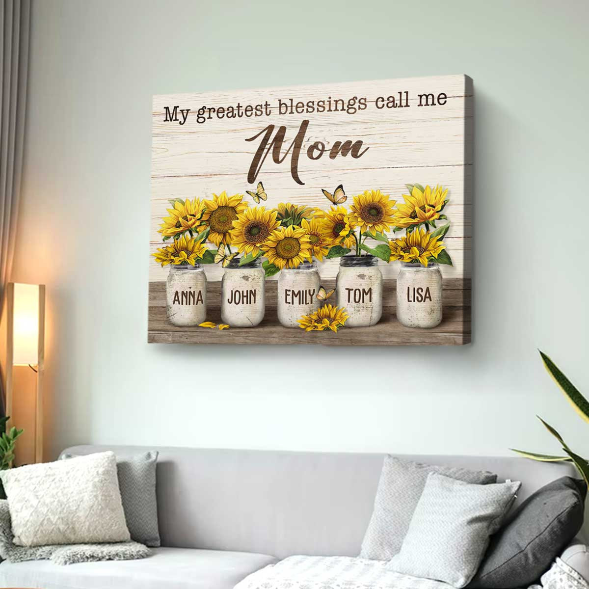 My Greatest Blessing Call Me Mom - Personalized Canvas - Gift For Mother