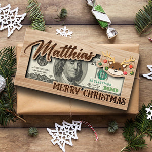 Custom Money Holder Christmas, Reindeer, Money Card, Gift For Kid, Christmas Gift For Family, Cute Money Holder, Unique Gift