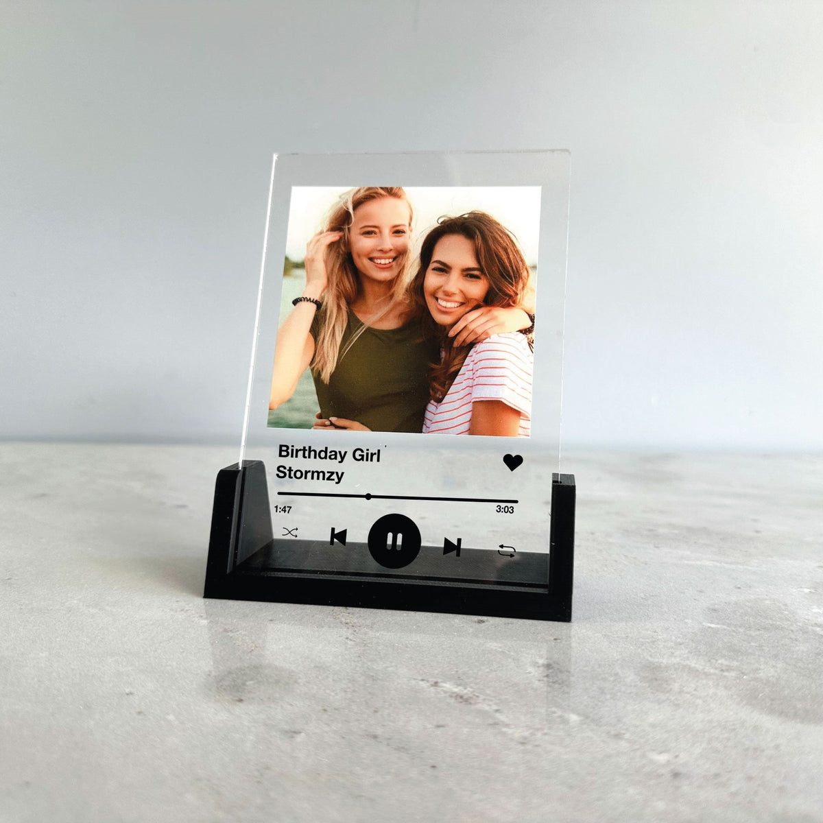 Custom Couple Photo/Song, Any Playlist, Photo and Music Gift, Music Prints, Personalized Song Plaque With Stand