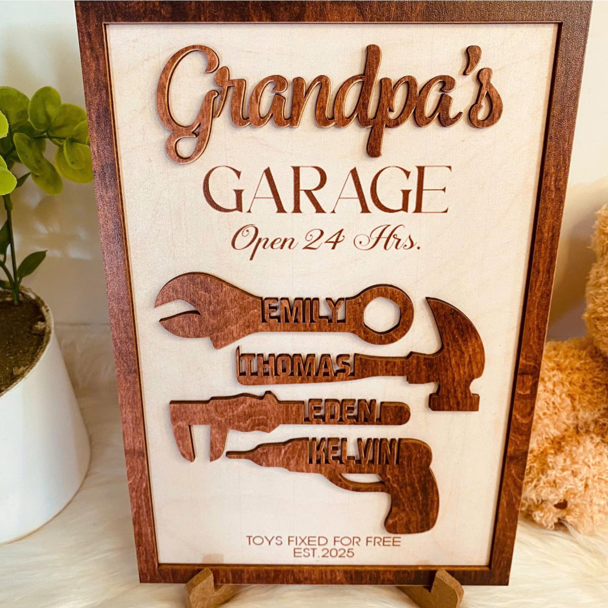 Personalized Mechanic Dad Sign With Kids Names, Custom Handyman Dad Gift, Father's Day 2025 Gift, Best Dad Gift, Mechanic Dad Gift