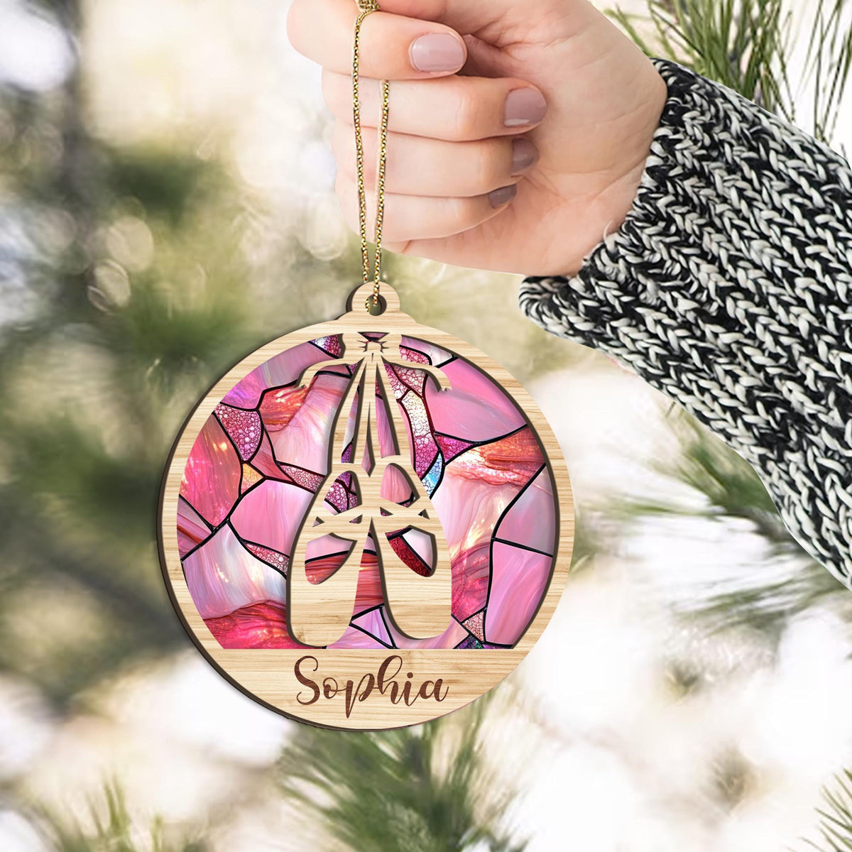 Personalized Ballet Layered Wood Ornament, Custom Ballet Christmas Tree Ornament, Sport Christmas Home Decor, Christmas Gift