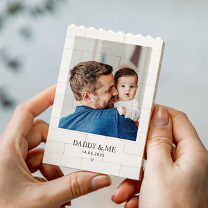 Daddy And Me Photo Keepsake, Personalised Fathers Day Gift, Dad And Baby Keepsake Block, New Dad Birthday Present, Gift For Daddy From Kids