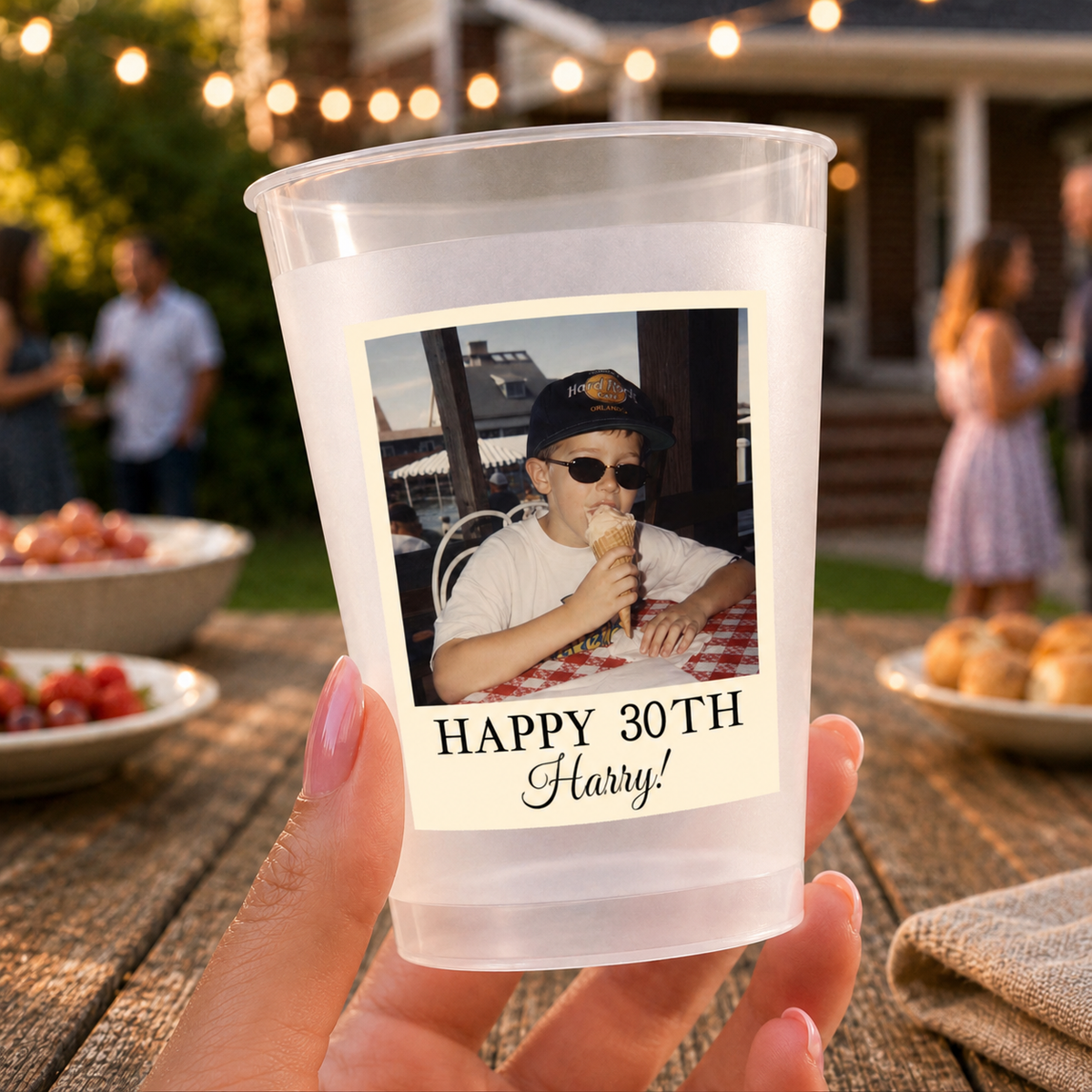 Personalized Birthday Photo Frosted Cups, Custom Polaroid Party Cups, Picture Cup Favors, Adult Birthday Drink Cups, Custom Party Cups