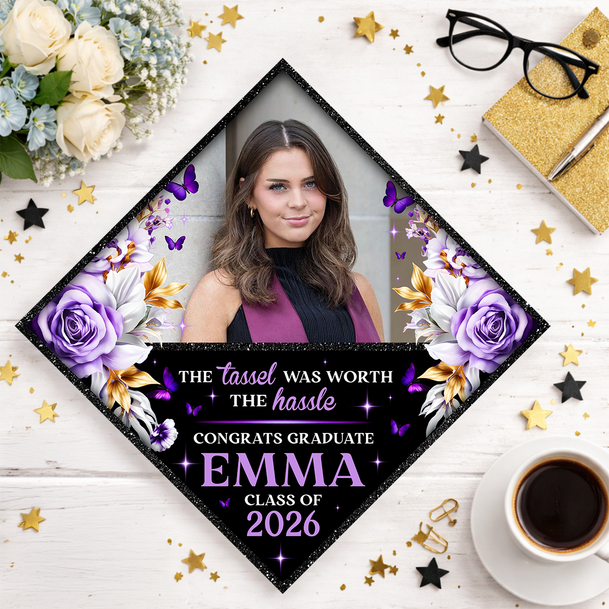 Floral Graduation Cap Topper - Decorations For Grad Cap 5_46d5a56f-4a56-4b24-8c0a-14e6b01b1f0a.png