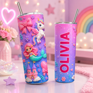 Trendy Animal for Boys Girls - Personalized Skinny Tumbler - Back to School Gift for Kids