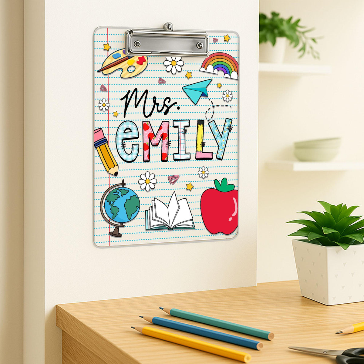 Teacher Appreciation Gifts, Personalized Teacher Clipboard, Custom Acrylic Clipboard With Teacher Name, Teacher Gifts, Back to School Gift