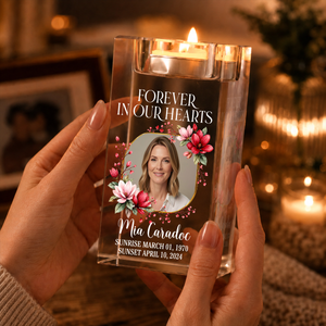 When You Miss Me Have No Fear Blessing - Personalized Crystal Candle Holder