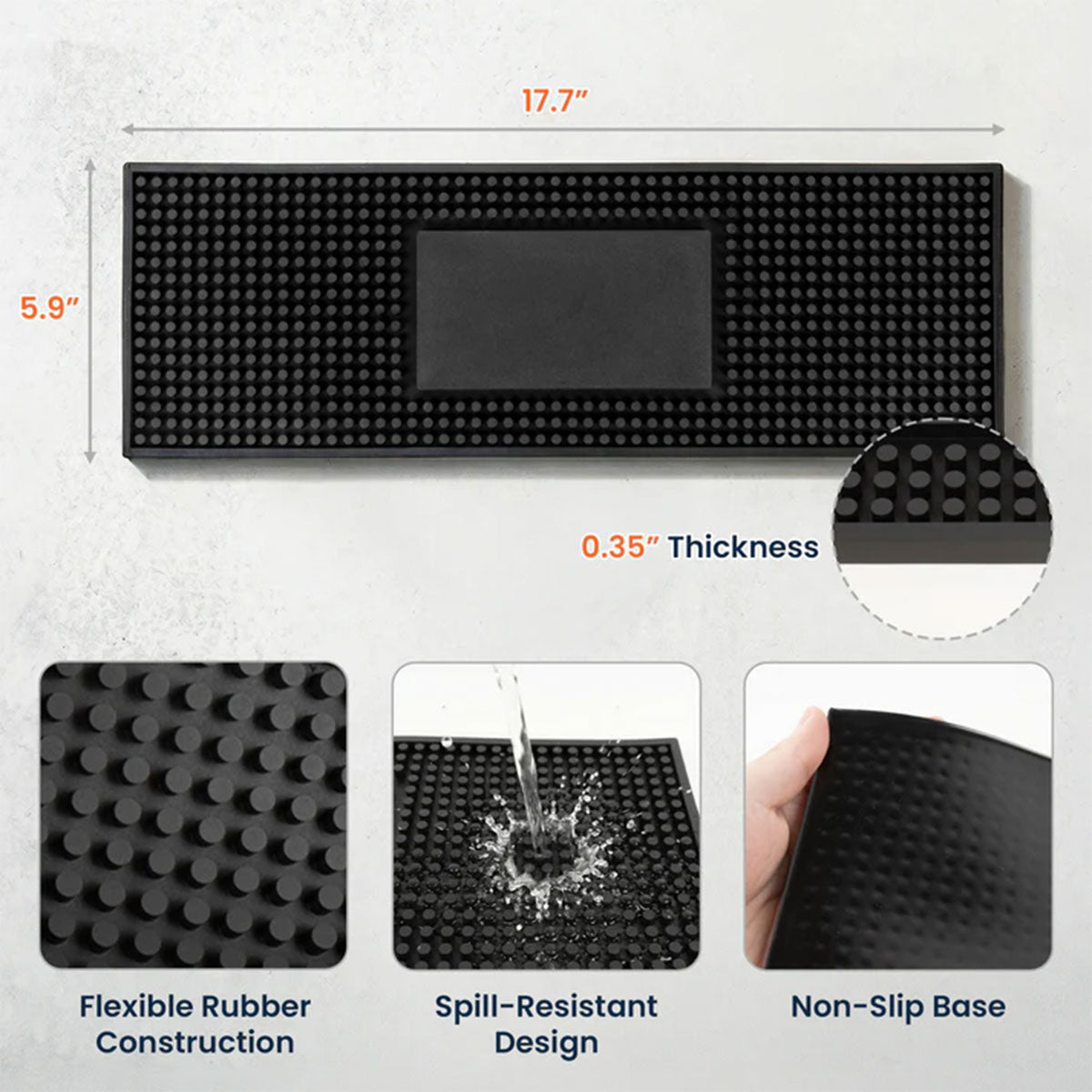 Home Bar Pub Accessories Art,Rubber Bartender Mat - Personalized Bar Mat