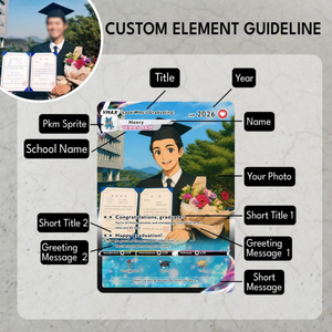 Custom Graduation PKM Card, Graduate Gift, Class of 2026, Personalized Photo Card, Graduation Keepsake Trading Card