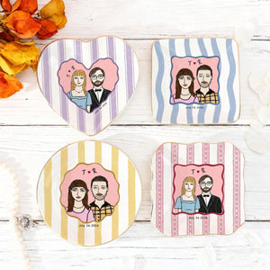 Custom Engagement Ring Dish, Personalized Proposal Portrait Ring Dish, Engaged Jewelry Tray, Trinket Tray for Couples, Engagement Gift