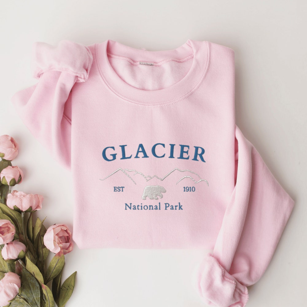 Glacier National Park Sweatshirt, Embroidered National Park Sweater, Glacier National Park Shirt, Embroidered Sweatshirt, National Parks