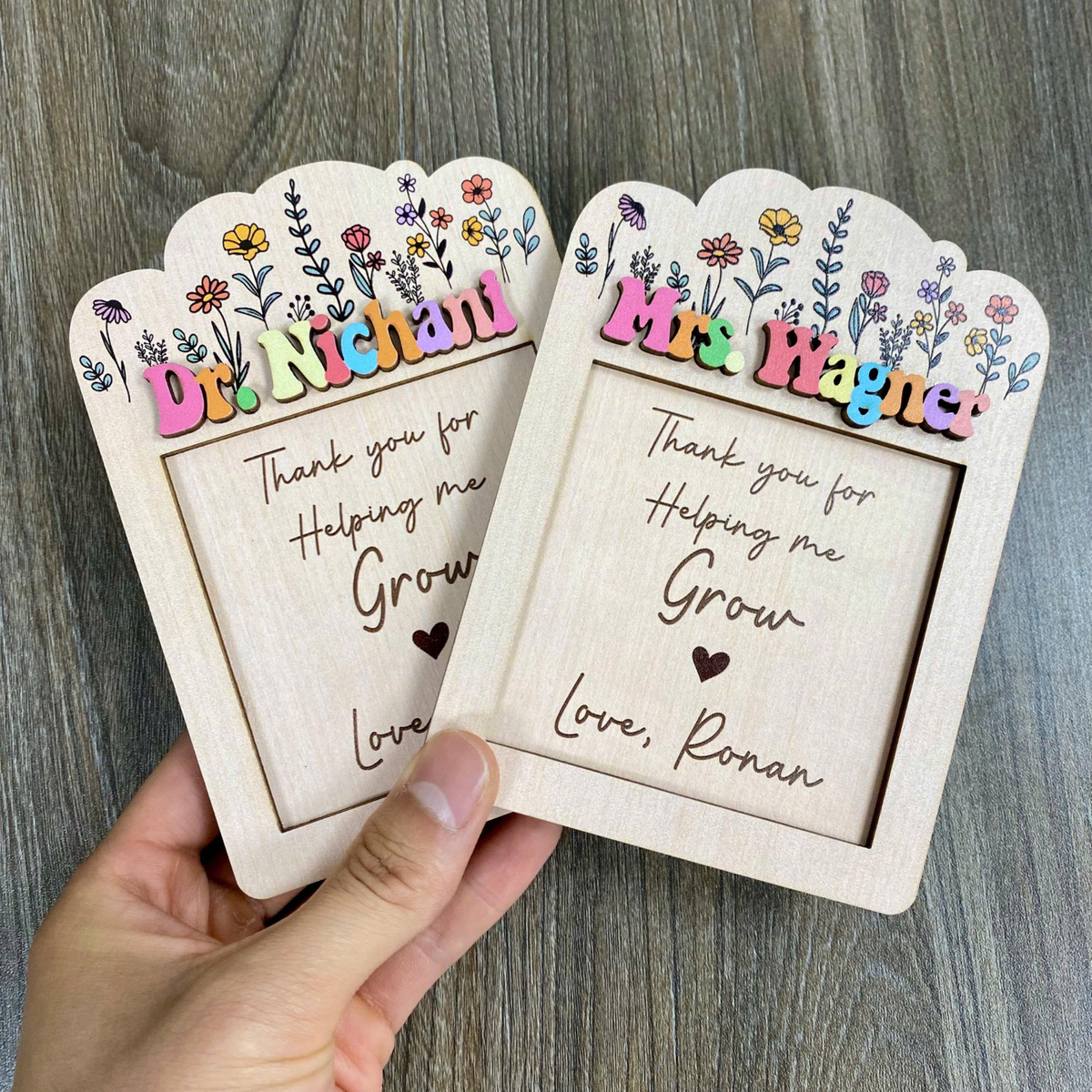 Sticky Note Holder Teacher Gift, Post Note Holder for Teacher Appreciation Gift, Notes Holder Teacher Name Gift, Teacher Gift for Desk