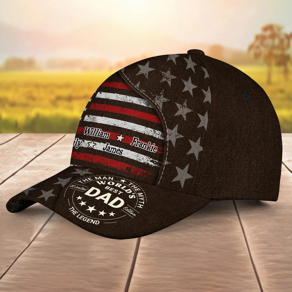 Dad The Man The Myth The Legend - Personalized Classic Cap - Gift For Dad, Father's Day, Birthday Gift