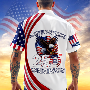 Custom Name American Pride Patriotic 250th Anniversary Eagle Hawaii Shirt