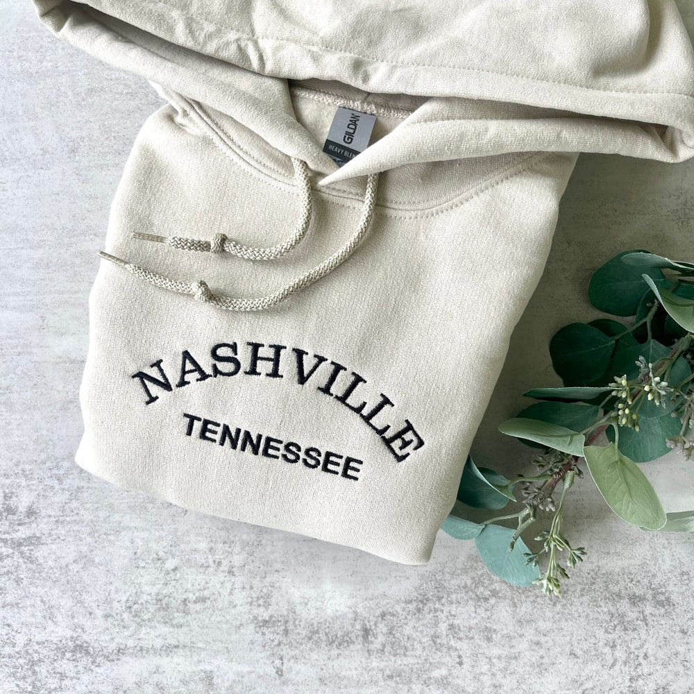 Embroidered Sweatshirt, Nashville Tennessee Sweatshirt, Tennessee Sweatshirt, Embroidered Sweatshirt, Trendy Sweatshirts, Trendy Hoodie