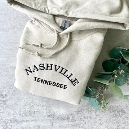 Embroidered Sweatshirt, Nashville Tennessee Sweatshirt, Tennessee Sweatshirt, Embroidered Sweatshirt, Trendy Sweatshirts, Trendy Hoodie