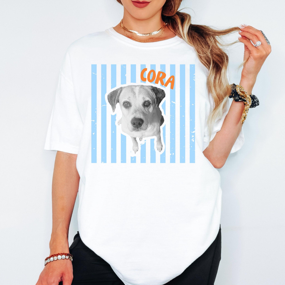 Custom Pet Photo Shirt, Dog Mama Gift, Pet Lover Tee, Comfort Color Shirt