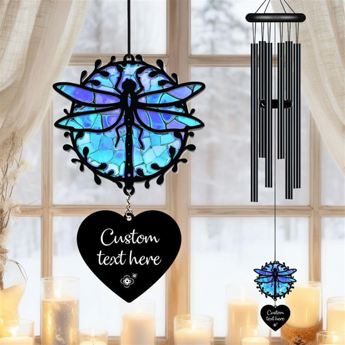 Personalized Dragonfly Wind Chime, Dragonfly Wind Chime, Dragonfly Suncatcher Wind Chime, Dragonfly Lover Gift, Memorial Wind Chime