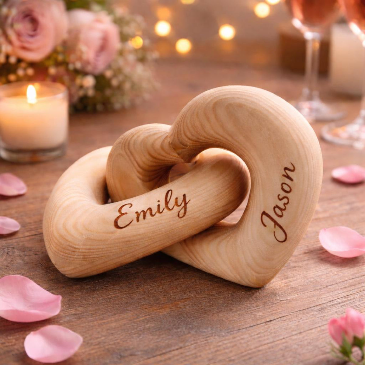 Valentine's Day Gift with Custom Names, Personalized Infinity Heart Sculpture, Romantic Couple Keepsake, Anniversary Present for Him Her