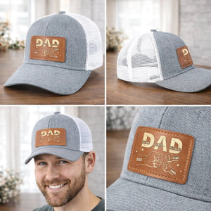 Dad The Man The Myth The Legend - Personalized Leather Label Net Hat - Gift For Father, Father's Day Gift