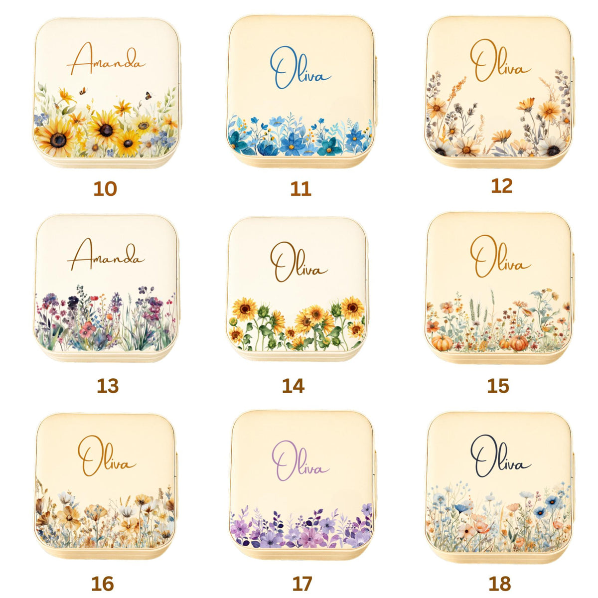 Personalized Floral Jewelry Box, Custom Name Travel Jewelry Case, Bridesmaid Gift, Wedding Gift for Her | Portable Ring & Earring Storage