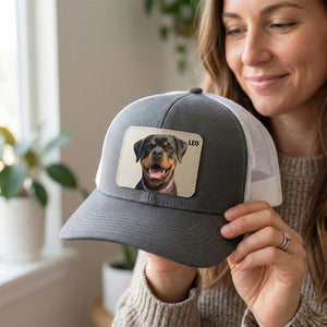Personalized Pet Photo Trucker Hat Custom Dog Portrait Cap