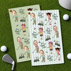 Personalized Baby Photo Golf Towel for Dad, Kids Photo Golf Towel, Best Dad By Par Towel, Fathers Day Gift For Husband, Golf Dad Gift