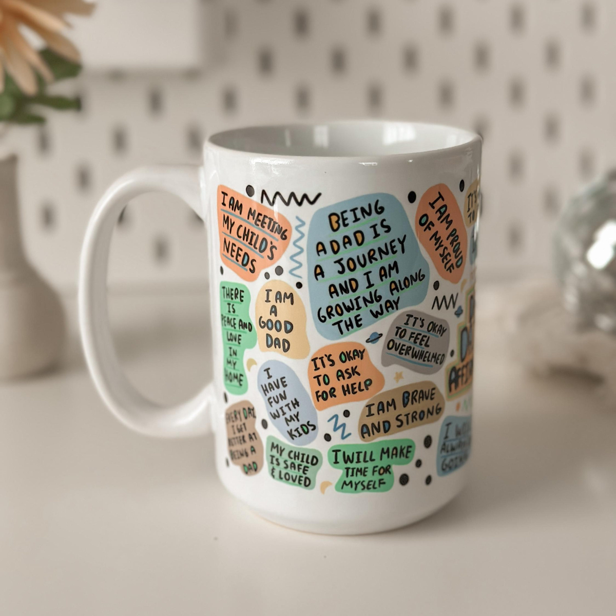 Dad Daily Affirmation Coffee Mug, Giftful mug Best Dad Ever Coffee Cup, Fathers Day Gifts for Dad Positive Cup Dad Birthday Gift