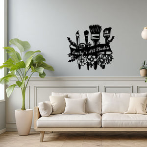 Art Studio Metal Wall Art, Art Studio Sign, Personalized Artist Name Sign, Artist Gifts, Painting Sign Drawing Lover Gift