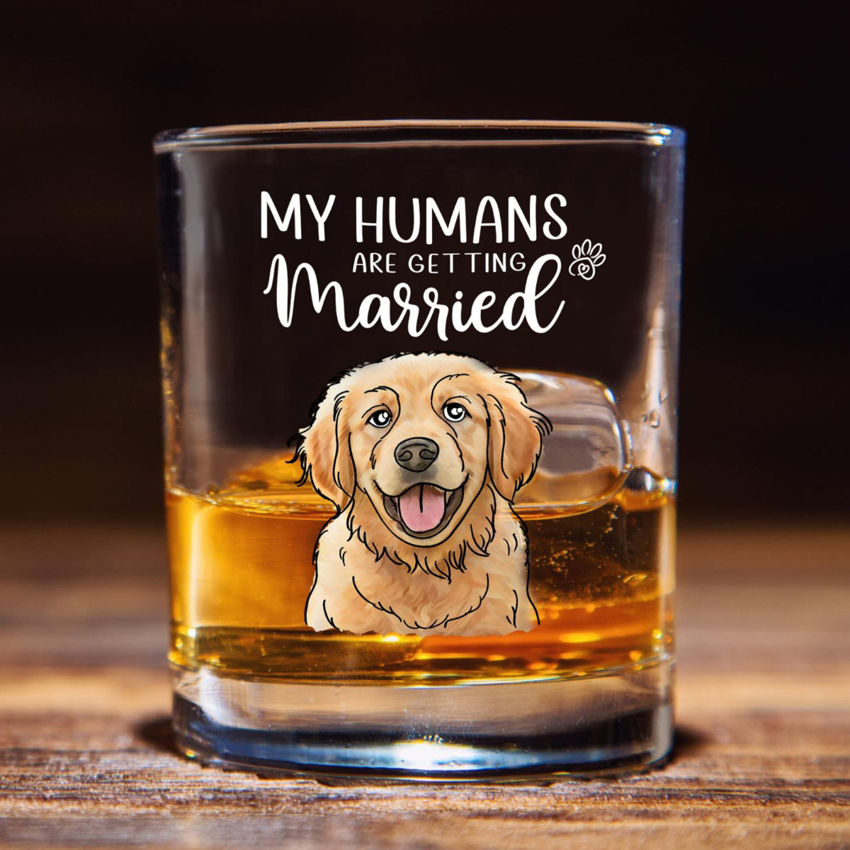 Custom Dog Engagement Gift, My Humans Are Getting Married Whiskey Glass, Pet Wedding Gift, Dog Engagement Gift, Dog Engagement Glass Gift