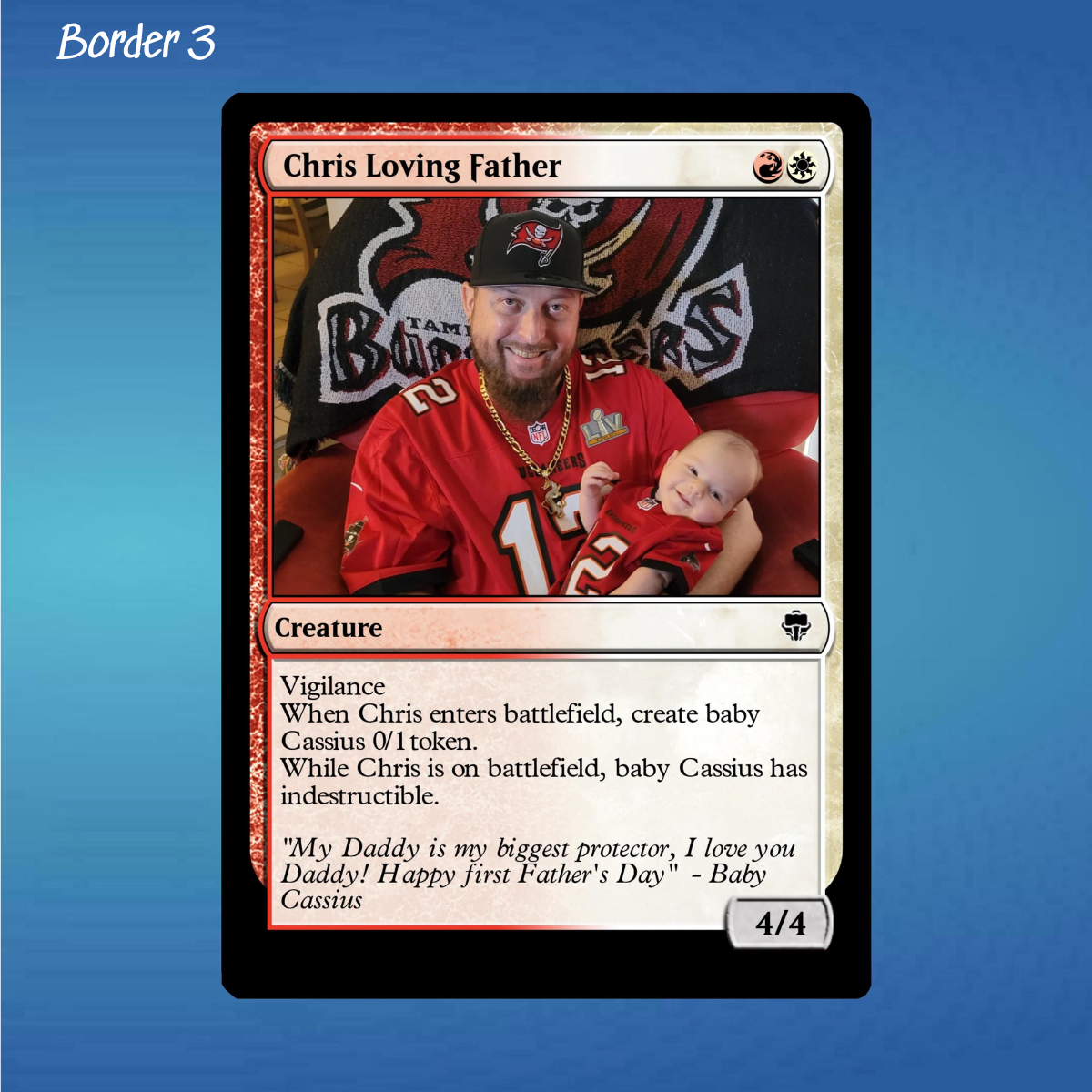 father's day mtg card Custom Fathers Day Magic Card, Custom Text, Color, Photo, Dad Birthday