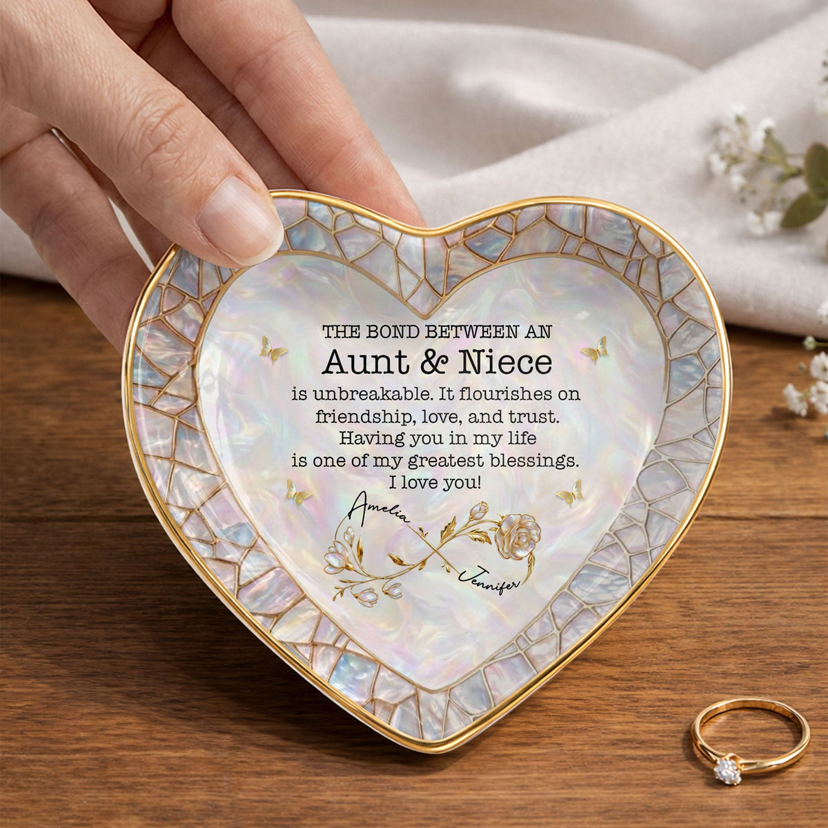 Having You In My Life Is My Greatest Blessing - Personalized Jewelry Dish - Gift For Aunt, Mother's Day Gift