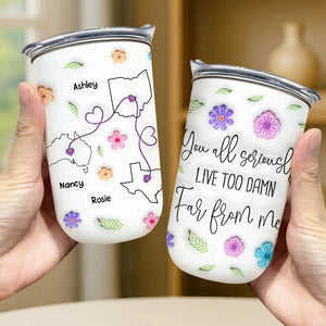 I Wish You Lived Much Closer - Personalized Tumbler 10oz - Long Distance Gift For Friends, Family, Cousins