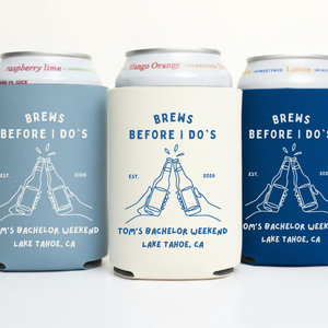 Brews Before I Do Can Cooler, Custom Bachelor Party Favor, Wedding Party Favor