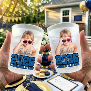 Congratulation Class Of 2026 - Personalized Plastic Frosted Water Cup - Graduation Party Decor