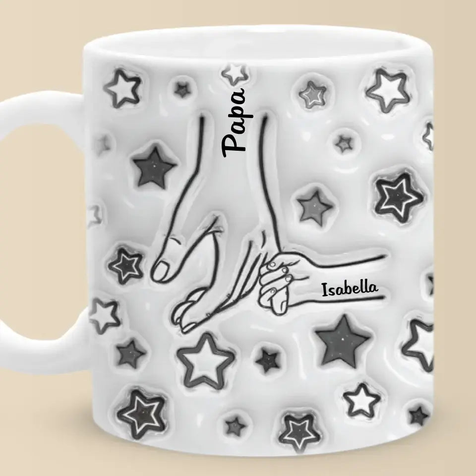 Kids Love Daddy - Personalized 3D Inflated Effect Printed Mug - Gift For Father, Father's Day, Birthday Gift