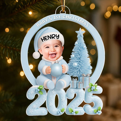 Baby Photo Christmas Tree 2025 - Personalized Acrylic Ornament - Unique Christmas Gift For New Parents, Newborn Keepsake