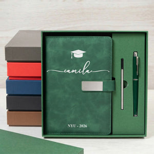Graduation Custom Name School Year - Personalized Notebook Pen Set - Back To School Gift, Graduation Gift