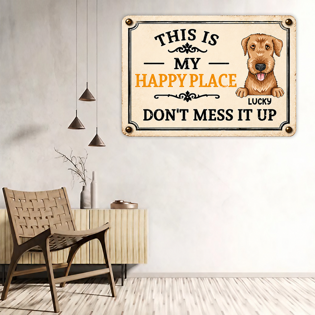 This Is My Happy Place Don't Mess It Up - Personalized Metal Sign