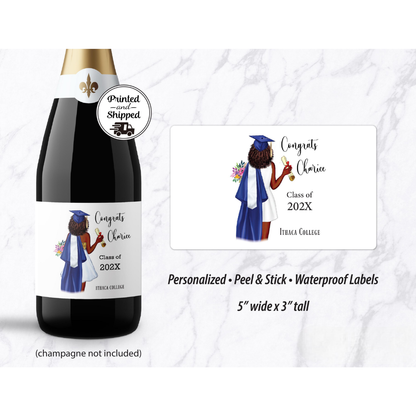 Graduation Champagne Label, Personalized Grad Girl, Graduation Drink Label, Gift For Party